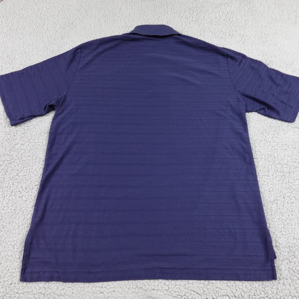 VTG Polo Golf Ralph Lauren 100% Pima Cotton Shirt Mens Large Navy Short Sleeve - Picture 11 of 13